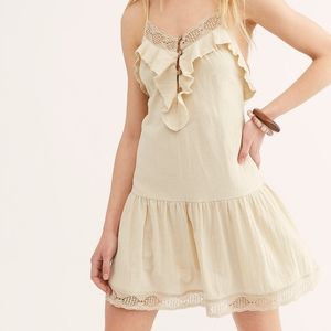 New Free People Frill Seeker Drop Waist Dress XS